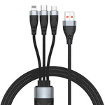 ADC-008 66W USB to USB-C/Type-C + 8핀 + 마이크로 USB 3-in-1 완전 호환 고속 충전 데이터 케이블, 1.2m, 2m