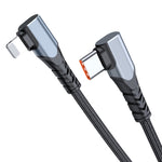 ADC-009 20W USB-C/Type-C to 8 핀 더블 엘보우 데이터 케이블, 0.4m, 1m, 2m