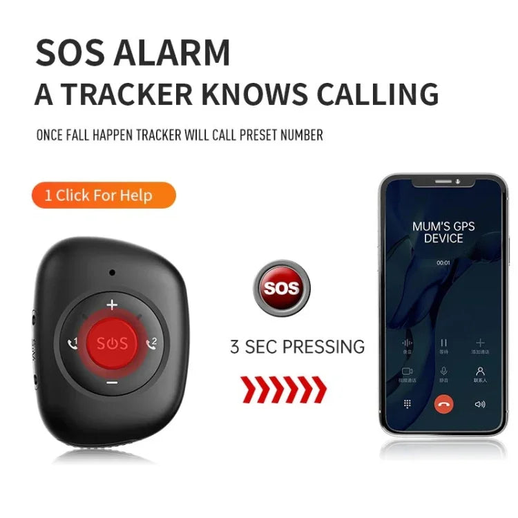 RF-V50 IP67 방수 4G LTE 3G 2G GSM 노인용 SOS 버튼 비상 알람 GPS 추적기, RF-V50 (블랙), RF-V50 (레드)