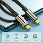 100W 타입-C to 타입-C 썬더볼트 4 풀기능 데이터 케이블, 0.3m, 0.5m, 0.8m, 1m