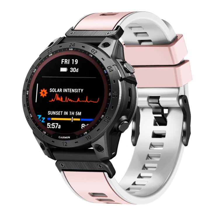 22mm Plain Weave Two-Color Quick Release Silicone Watch Band, For Garmin Fenix 7