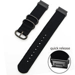 Three-ring Steel Buckle Nylon Watch Band, For Garmin Fenix 7X, For Garmin Fenix 7