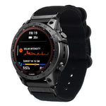 Three-ring Steel Buckle Nylon Watch Band, For Garmin Fenix 7X, For Garmin Fenix 7