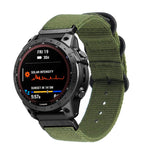 Three-ring Steel Buckle Nylon Watch Band, For Garmin Fenix 7X, For Garmin Fenix 7