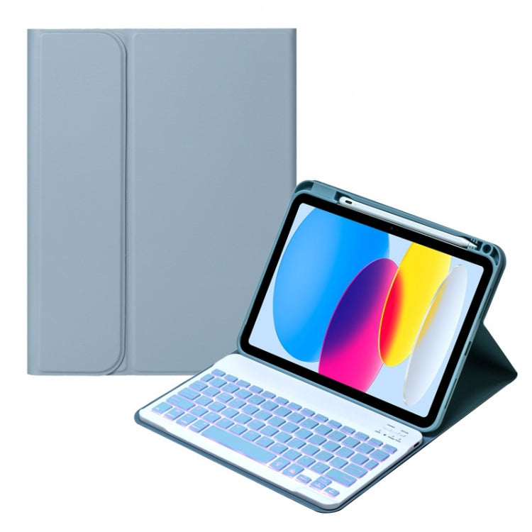 SA-10DS Backlight Bluetooth Keyboard Leather Tablet Case with Pen Slot, For iPad 10th Gen 10.9 2022