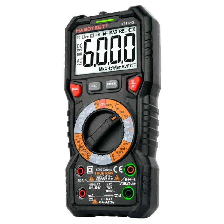 HABOTEST HT118D 휴대용 고정밀 수동 디지털 멀티미터, HT118D
