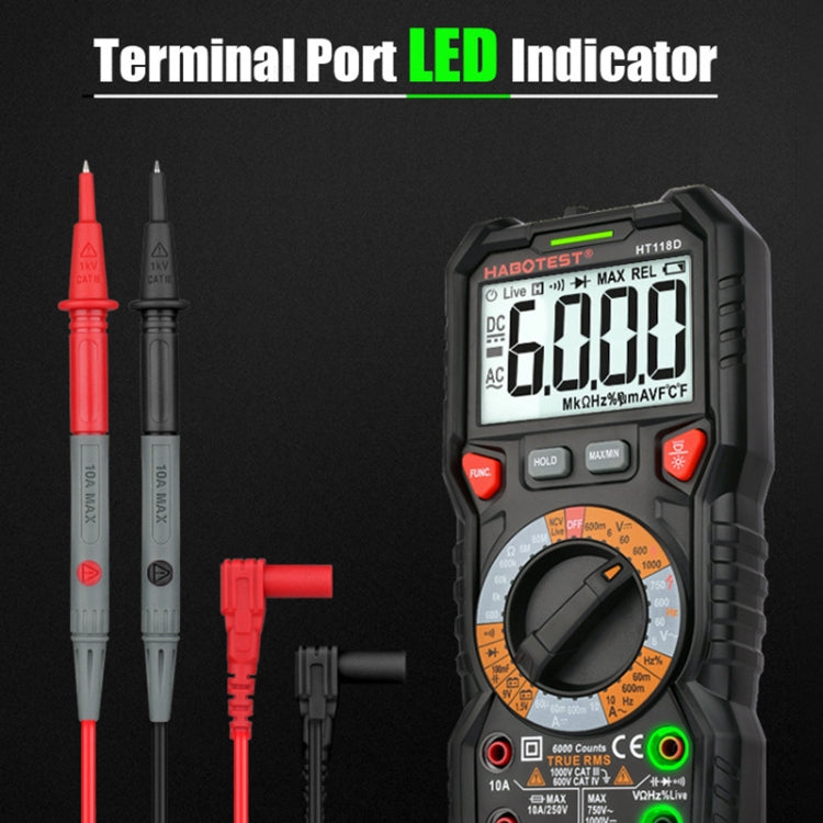 HABOTEST HT118D 휴대용 고정밀 수동 디지털 멀티미터, HT118D