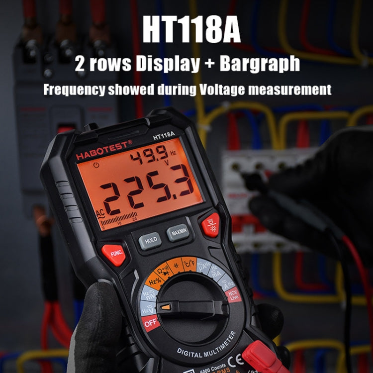 HABOTEST HT118D 휴대용 고정밀 수동 디지털 멀티미터, HT118D
