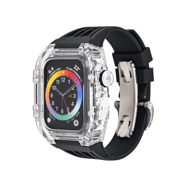 플루오린 고무 투명 시계줄 케이스, Apple Watch 시리즈 8&7 45mm용, Apple Watch 시리즈 8&7 45mm/SE 2&6&SE&5&4 44mm용