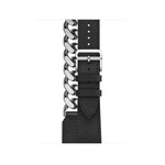더블 루프 천연 가죽 스테인리스 스틸 시계줄, Apple Watch Ultra 49mm / 시리즈 8&7 45mm용, Apple Watch 시리즈 8&7 41mm용