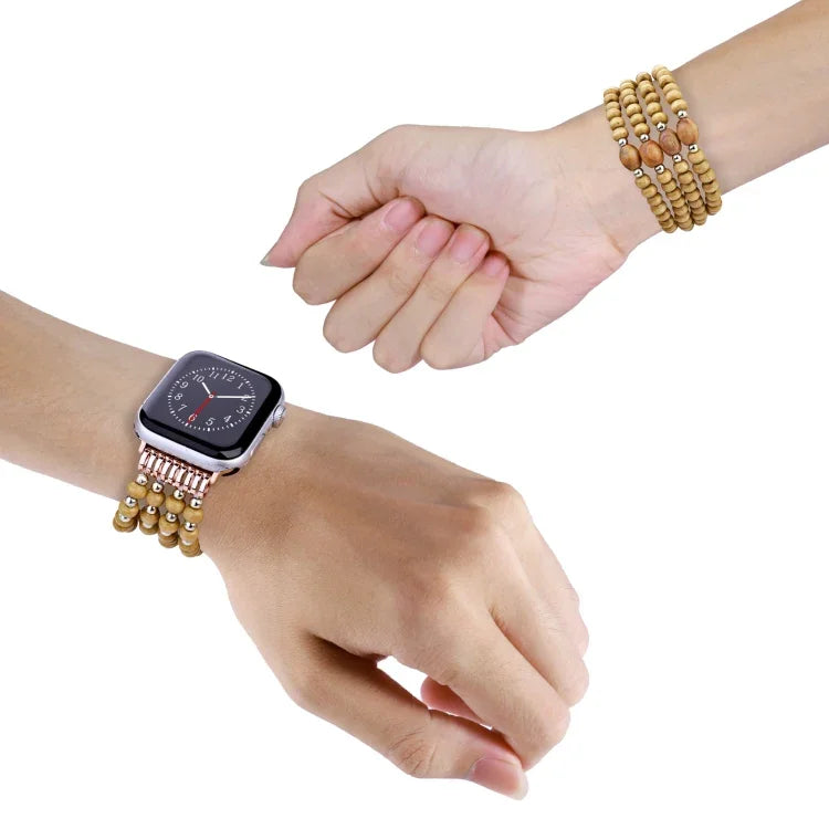 우드 비즈 시계줄, Apple Watch Ultra 49mm / 시리즈 8&7 45mm용, Apple Watch 시리즈 8&7 41mm용