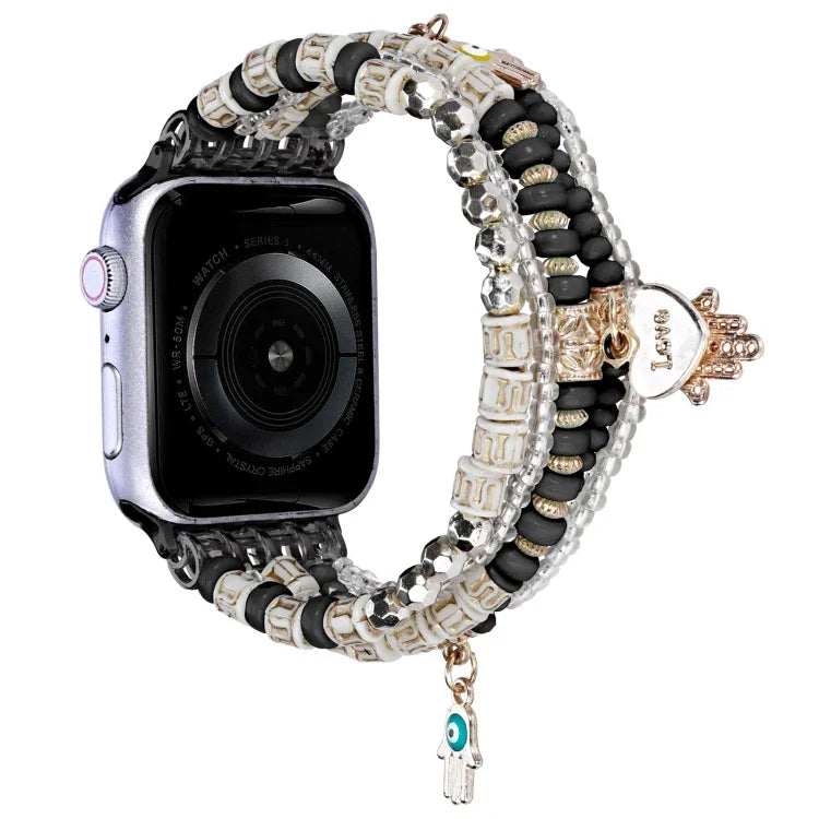 포레스트 스타일 비즈 시계줄, Apple Watch Ultra 49mm / 시리즈 8&7 45mm용, Apple Watch 시리즈 8&7 41mm용