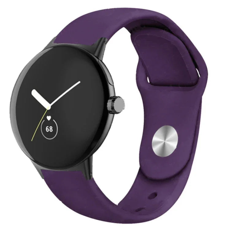 Solid Color Reverse Buckle Silicone Watch Band, For Google Pixel Watch 4 / 3 / 2 / 1 41mm
