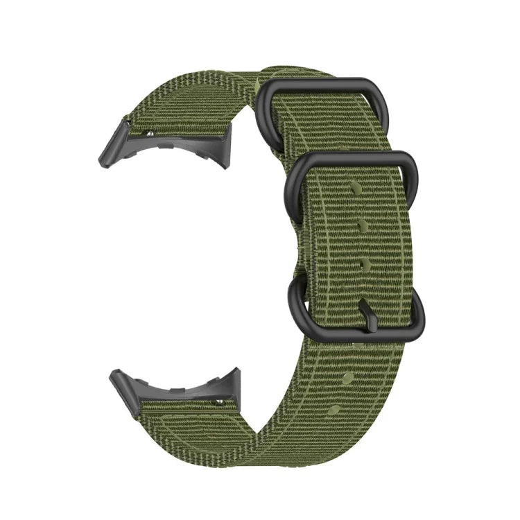 Three-ring Black Buckle Nylon Watch Band, For Google Pixel Watch 4 / 3 / 2 / 1 41mm