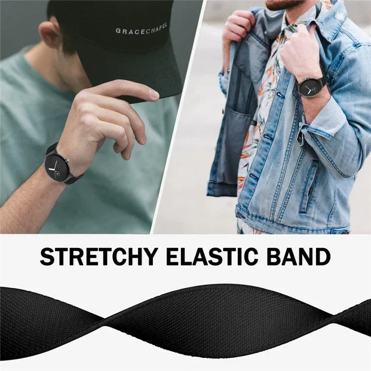 Three-ring Black Buckle Nylon Watch Band, For Google Pixel Watch 4 / 3 / 2 / 1 41mm