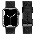 마름모 패턴 천연 가죽 시계줄, Apple Watch 시리즈 8&7 41mm / SE 2&6&SE&5&4 40mm / 3&2&1 38mm용, Apple Watch 시리즈 8&7 41mm / SE 2&6&SE&5&4 40mm / 3&2&1 38mm용