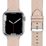 마름모 패턴 천연 가죽 시계줄, Apple Watch 시리즈 8&7 41mm / SE 2&6&SE&5&4 40mm / 3&2&1 38mm용, Apple Watch 시리즈 8&7 41mm / SE 2&6&SE&5&4 40mm / 3&2&1 38mm용