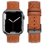 마름모 패턴 천연 가죽 시계줄, Apple Watch 시리즈 8&7 45mm / SE 2&6&SE&5&4 44mm / 3&2&1 42mm용, Apple Watch 시리즈 8&7 45mm / SE 2&6&SE&5&4 44mm / 3&2&1 42mm용