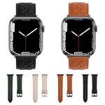 마름모 패턴 천연 가죽 시계줄, Apple Watch 시리즈 8&7 45mm / SE 2&6&SE&5&4 44mm / 3&2&1 42mm용, Apple Watch 시리즈 8&7 45mm / SE 2&6&SE&5&4 44mm / 3&2&1 42mm용
