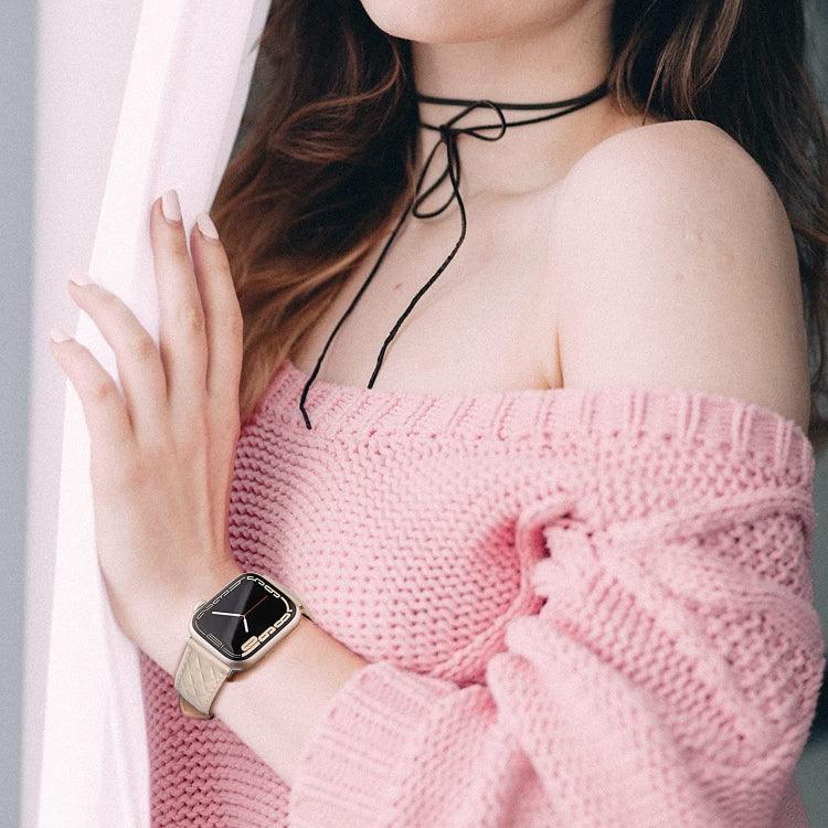 마름모 패턴 천연 가죽 시계줄, Apple Watch 시리즈 8&7 45mm / SE 2&6&SE&5&4 44mm / 3&2&1 42mm용, Apple Watch 시리즈 8&7 45mm / SE 2&6&SE&5&4 44mm / 3&2&1 42mm용