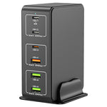 818H 120W Type-C + USB 6포트 데스크탑 고속 충전기, 미국 플러그, 영국 플러그, EU 플러그, 호주 플러그