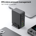 818H 120W Type-C + USB 6포트 데스크탑 고속 충전기, 미국 플러그, 영국 플러그, EU 플러그, 호주 플러그