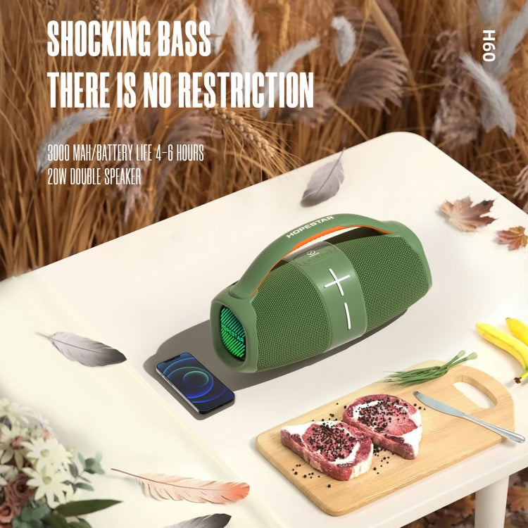 HOPESTAR H60 20W 야외 휴대용 방수 무선 블루투스 스피커, H60