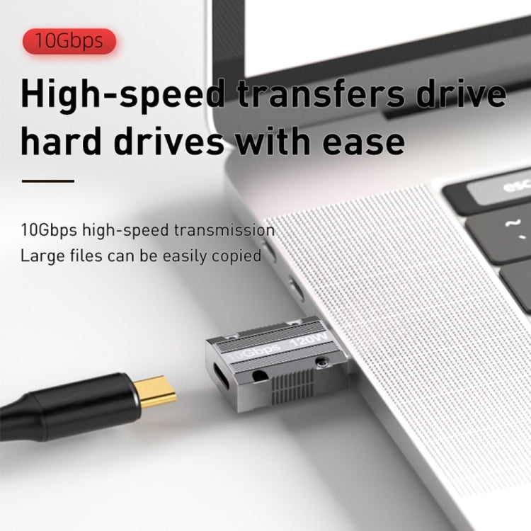 120W 타입-C 암컷 to USB 3.0 수컷 아연 합금 직선 어댑터, 타입-C 암컷 to USB 3.0 수컷 직선