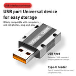 120W 타입-C 암컷 to USB 3.0 수컷 아연 합금 직선 어댑터, 타입-C 암컷 to USB 3.0 수컷 직선