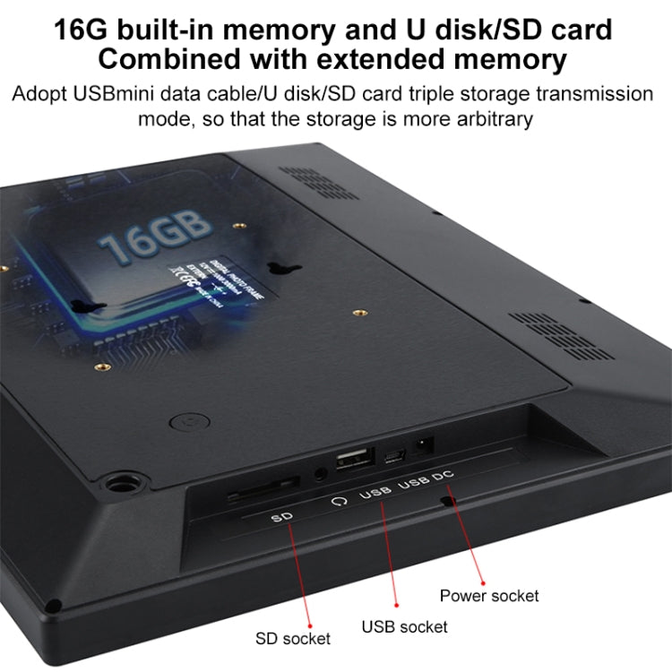 15인치 IPS 디스플레이 WiFi 클라우드 사진 액자, RK3126C 쿼드 코어 최대 1.5GHz, Android 6.0, 1GB+16GB, 호주 플러그, 미국 플러그, 유럽 플러그, 영국 플러그