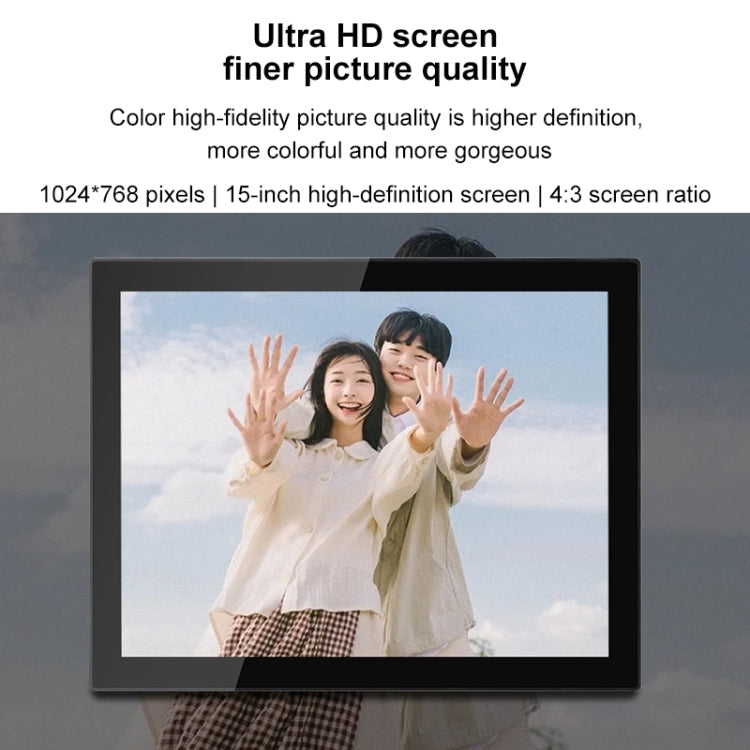 15인치 IPS 디스플레이 WiFi 클라우드 사진 액자, RK3126C 쿼드 코어 최대 1.5GHz, Android 6.0, 1GB+16GB, 호주 플러그, 미국 플러그, 유럽 플러그, 영국 플러그