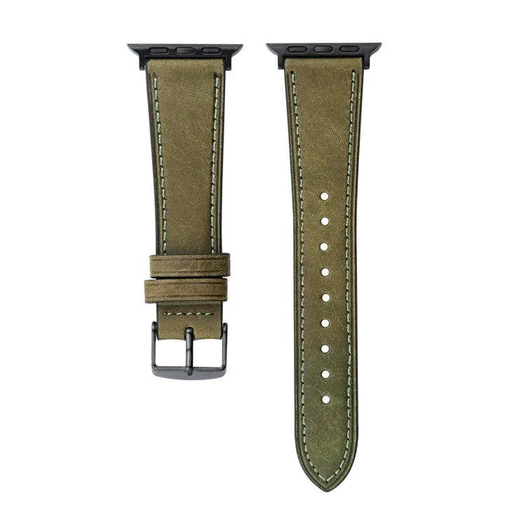 크레이지 호스 천연 가죽 시계줄, 애플 워치 시리즈 8&7 41mm / SE 2&6&SE&5&4 40mm용, 애플 워치 울트라 49mm / 시리즈 8&7 45mm / SE 2&6&SE&5&4 44mm용