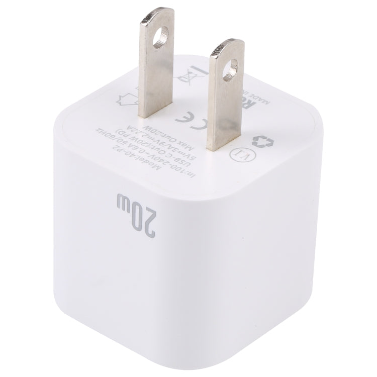 20W PD USB-C/타입-C 인터페이스 고속 충전기, 사양: 미국 플러그, 미국 플러그