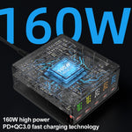 868H 6-in-1 160W 3 PD Type-C + 2 QC3.0 USB 포트 멀티 포트 충전기, 868H