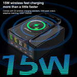 868H 6-in-1 160W 3 PD Type-C + 2 QC3.0 USB 포트 멀티 포트 충전기, 868H