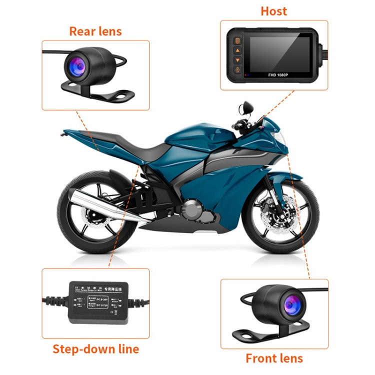 SE60 3.0 inch Waterproof HD Motorcycle DVR, Support TF Card / Cycling Video / Parking Monitoring, SE60