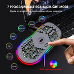 HXSJ X600 6키 RGB 발광 매크로 프로그래밍 유선 게이밍 마우스, X600