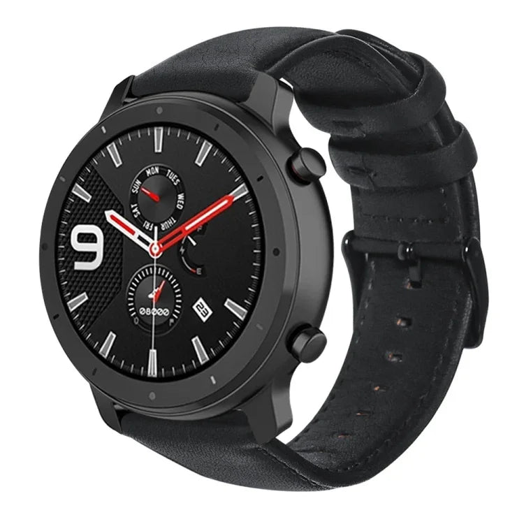 오일 왁스 천연 가죽 시계 밴드, 아마즈핏 GTR 47mm / 페이스 / 스트라토스용, 아마즈핏 2 스트라토스용, 틱워치 프로 / E2 / S2용, 페블 1세대용, 페블 타임용