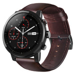 오일 왁스 천연 가죽 시계 밴드, 아마즈핏 GTR 47mm / 페이스 / 스트라토스용, 아마즈핏 2 스트라토스용, 틱워치 프로 / E2 / S2용, 페블 1세대용, 페블 타임용