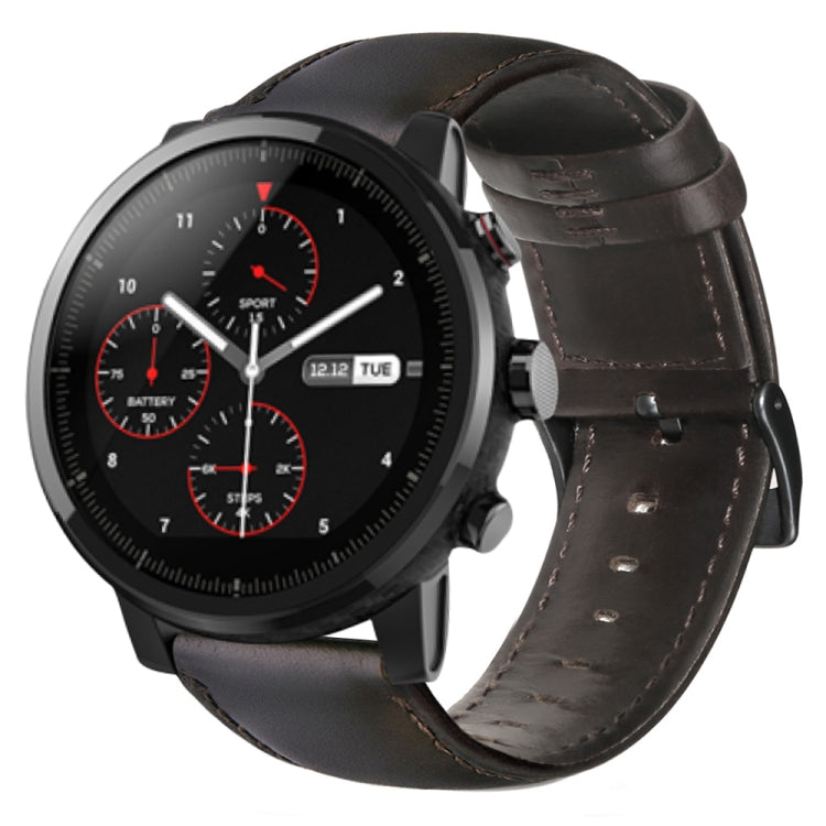 오일 왁스 천연 가죽 시계 밴드, 아마즈핏 GTR 47mm / 페이스 / 스트라토스용, 아마즈핏 2 스트라토스용, 틱워치 프로 / E2 / S2용, 페블 1세대용, 페블 타임용