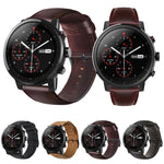 오일 왁스 천연 가죽 시계 밴드, 아마즈핏 GTR 47mm / 페이스 / 스트라토스용, 아마즈핏 2 스트라토스용, 틱워치 프로 / E2 / S2용, 페블 1세대용, 페블 타임용