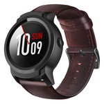 오일 왁스 천연 가죽 시계 밴드, 아마즈핏 GTR 47mm / 페이스 / 스트라토스용, 아마즈핏 2 스트라토스용, 틱워치 프로 / E2 / S2용, 페블 1세대용, 페블 타임용
