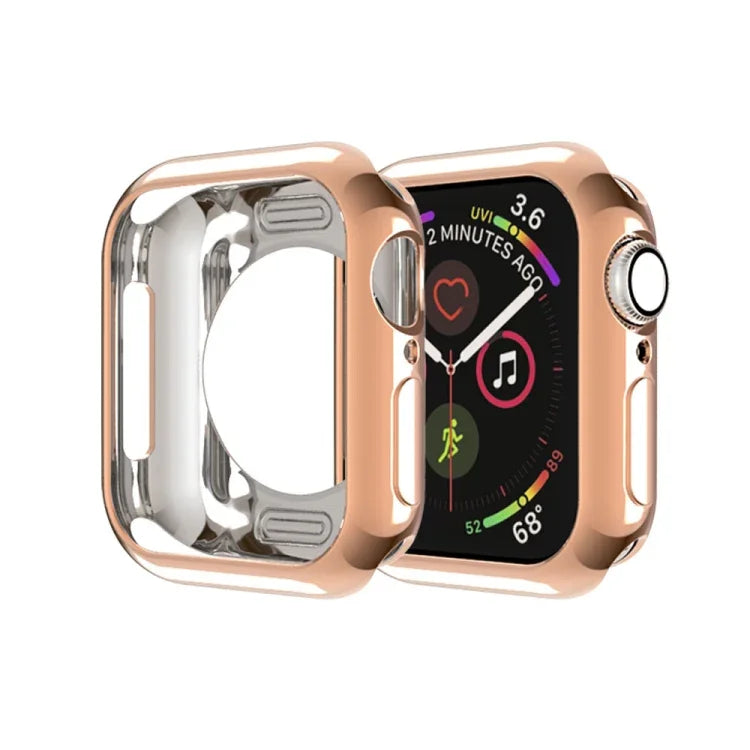도금 TPU 원형 구멍 홀로우 보호 케이스, Apple Watch 시리즈 6 / 5 / 4 / SE 2025 / 2023 / 2022 40mm용, Apple Watch 시리즈 3 & 2 & 1 42mm용
