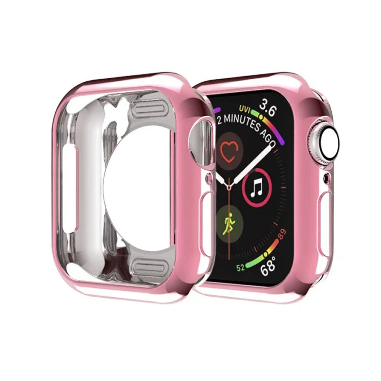 도금 TPU 원형 구멍 홀로우 보호 케이스, Apple Watch 시리즈 6 / 5 / 4 / SE 2025 / 2023 / 2022 40mm용, Apple Watch 시리즈 3 & 2 & 1 42mm용