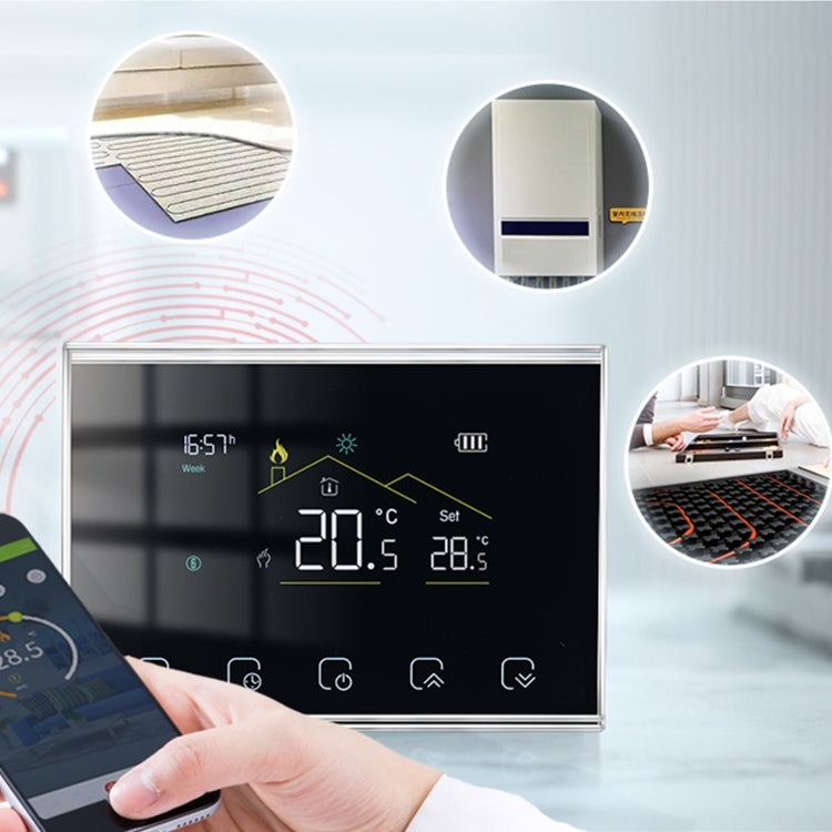 BHT-8000RF-VA- GBCW 무선 스마트 LED 스크린 온도조절기 WiFi 포함, 사양: 전기 / 보일러 난방, 전기 난방, 전기 보일러 난방, 보일러 난방, 온수 난방, 수력 전기 난방, 온수 보일러 난방