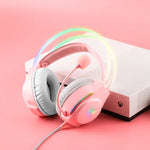 X26 USB+3.5mm RGB 유선 게이밍 헤드셋, X26