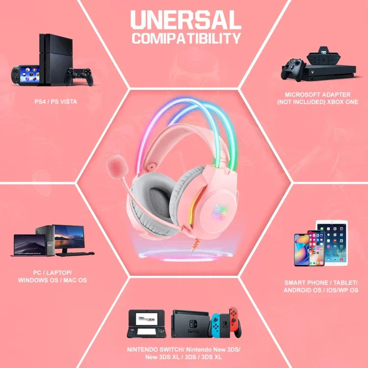 X26 USB+3.5mm RGB 유선 게이밍 헤드셋, X26