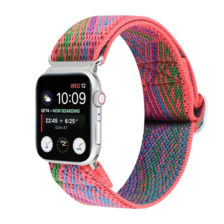 Buckle Elastic Nylon Watch Band, For Apple Watch Series 8&7 45mm, For Apple Watch Series 8&7 41mm