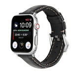 실버 버클 천연 가죽 시계 밴드, Apple Watch 시리즈 8&7 45mm용, Apple Watch 시리즈 8&7 41mm용