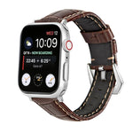 실버 버클 천연 가죽 시계 밴드, Apple Watch 시리즈 8&7 45mm용, Apple Watch 시리즈 8&7 41mm용